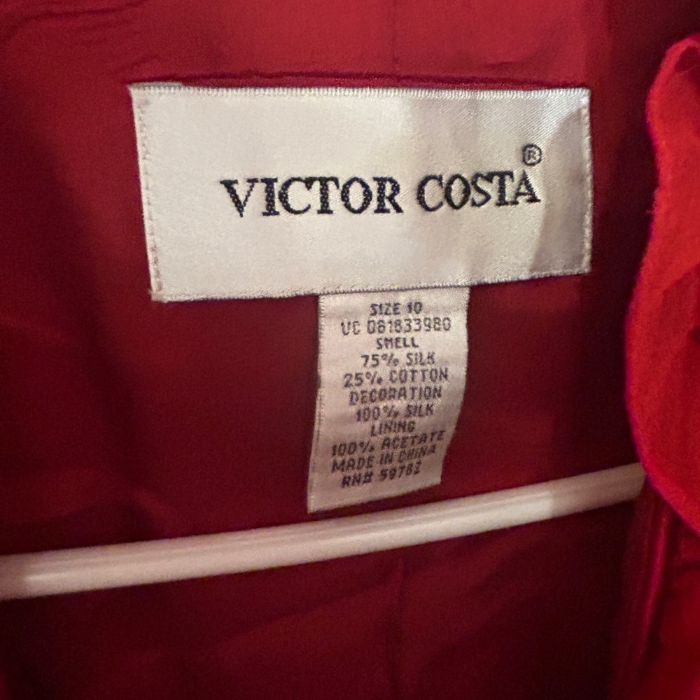Vintage Victor Costa  Ruffle Red Jacket Size 10 Rare 80s - Picture 7 of 10